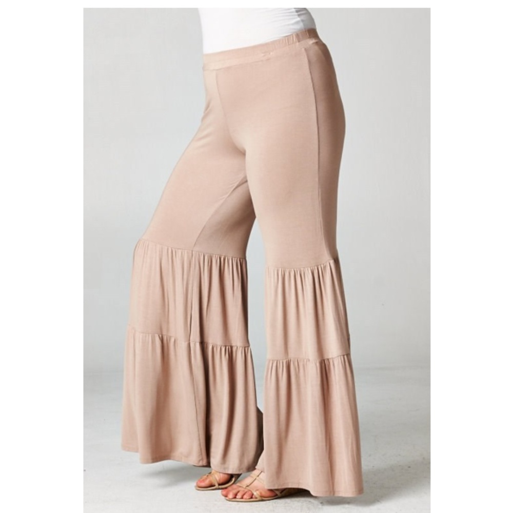 New! Plus Size Ruffle Palazzo Pants 3 Colors